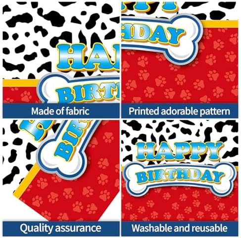 Red Dog Paw Birthday Party Backdrop Set