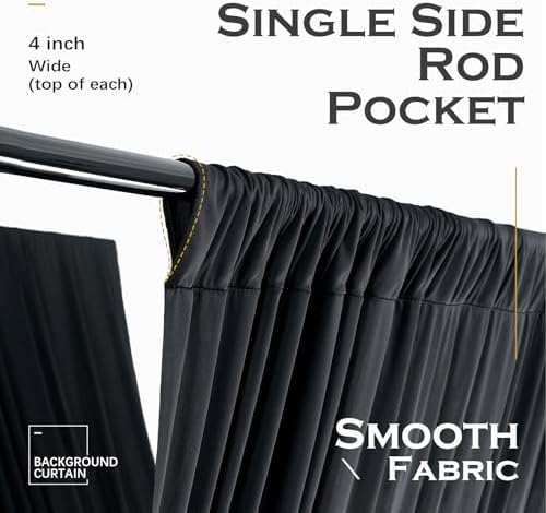 PartyVillage 10ft x 20ft Black Ceiling Curtain for Weddings