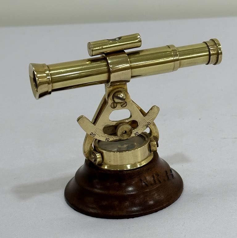 4 Inch Brass Alidade Telescope with Base Compass