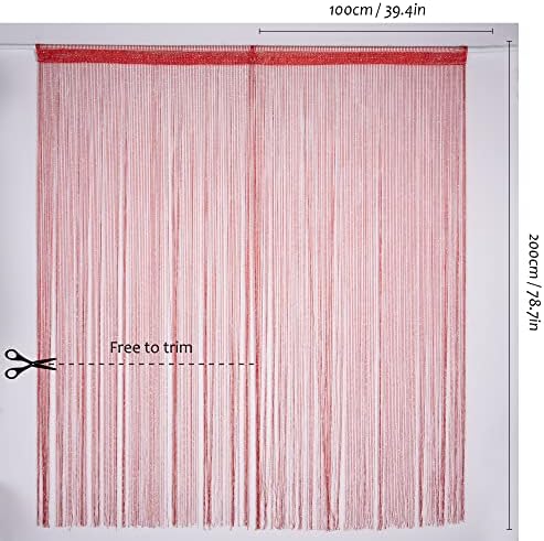 Vagasi 2 Pack Beaded Curtains Red 39x79 Inch