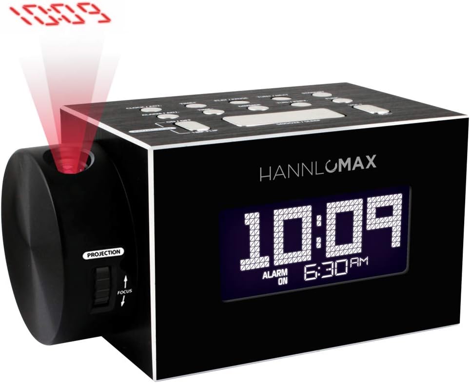 HANNLOMAX HX-108CR Clock Radio with Bluetooth and Projection Light