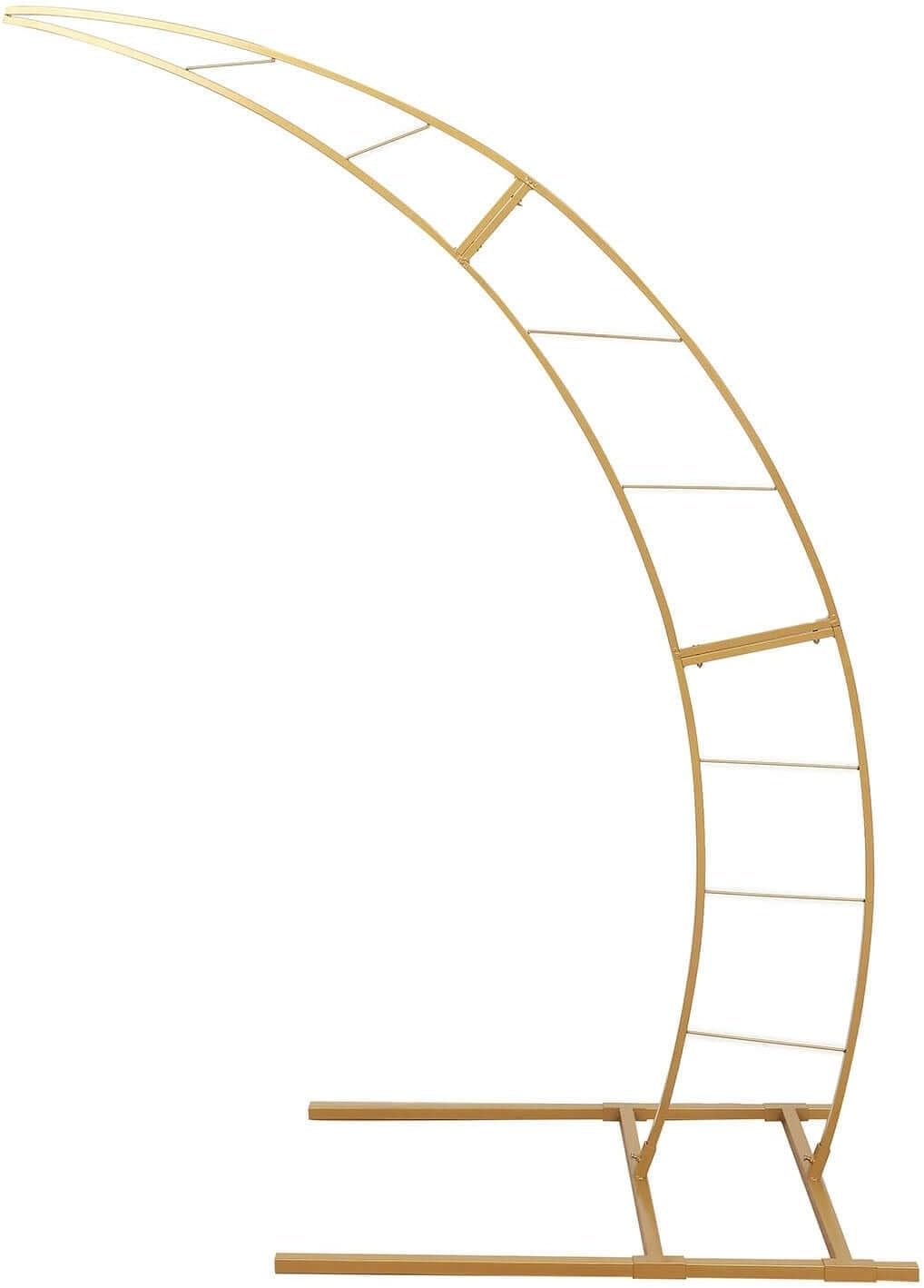 65ft Gold Metal Crescent Moon Wedding Arch Photography Backdrop Stand