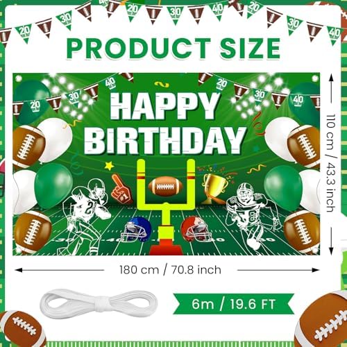 Football Birthday Party Decorations Backdrop Banner