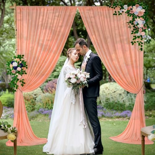 10 x 10 Feet Rose Gold Backdrop Curtains for Parties