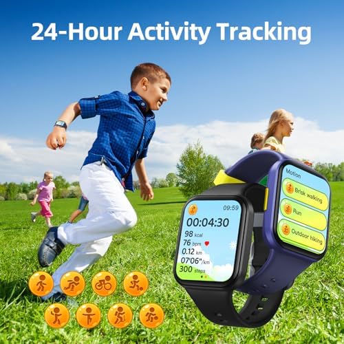 Parsonver Kids Smart Watch for Boys Girls Ages 6-12 Blue