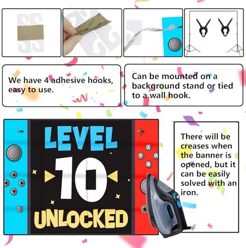 Level 10th Birthday Party Decor Background