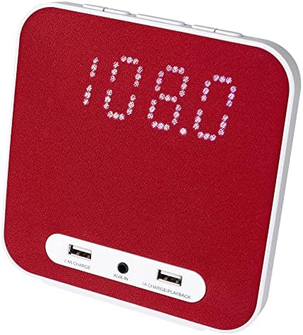 HANNLOMAX HX-145CR Alarm Clock Radio with Dual Alarm and USB Ports