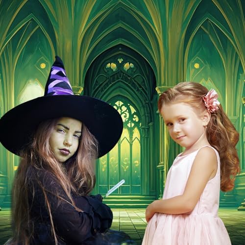 Tranqun Green Castle Backdrop for Party Decorations