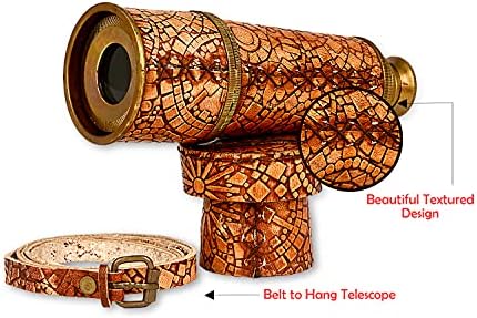 RII Antique Spyglass Pirate Telescope with Leather Case