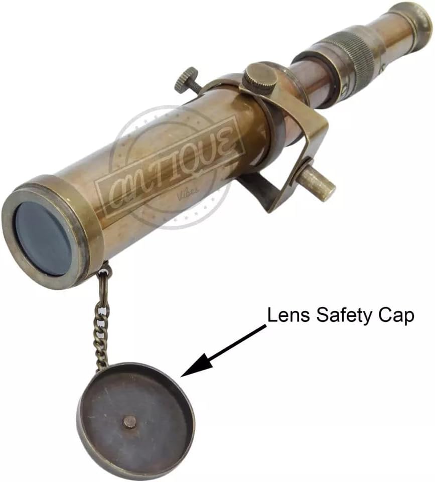 Blackperlcrafts Brass Telescope with Wooden Tripod