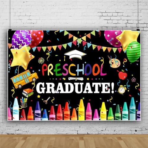 Laeacco Preschool Graduation Backdrop 6x4ft Black