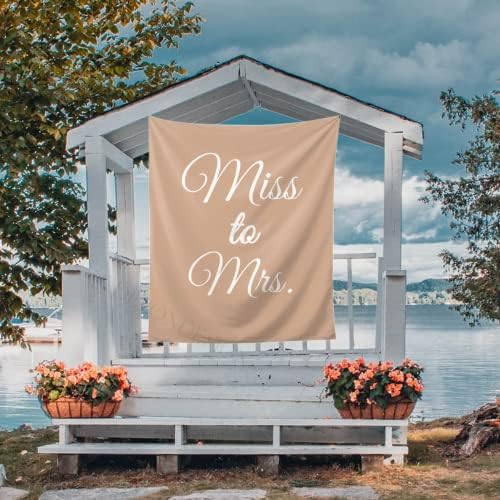 Miss to Mrs Backdrop - Taupe 60x80 Inch Bridal Shower Banner