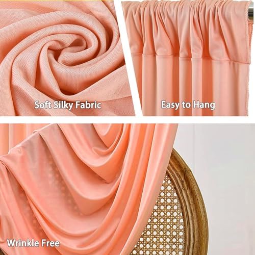 10 x 10 Feet Rose Gold Backdrop Curtains for Parties