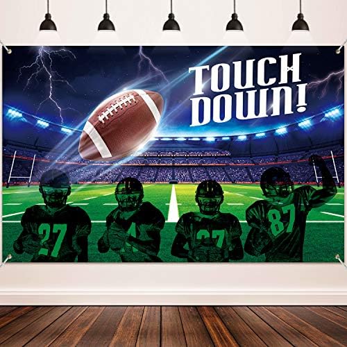Blulu Football Field Decor Backdrop Banner for Party Supplies