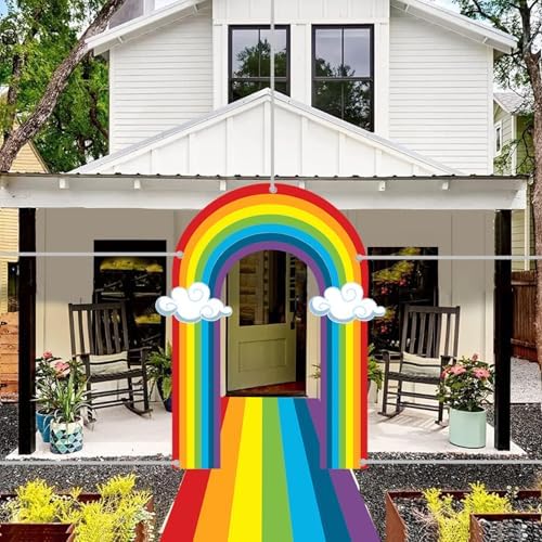 Rainbow Door Banner Floor Runner Entryway Decor