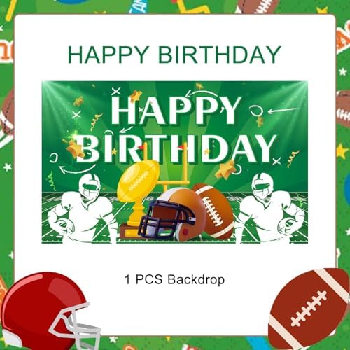 Football Party Backdrop 71x43 for Birthday Celebrations