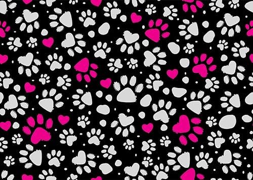BELECO 5x3FT Paw Print Fabric Backdrop