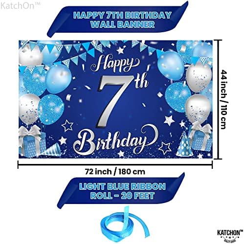 KatchOn XtraLarge Happy 7th Birthday Banner 72x44 Inch