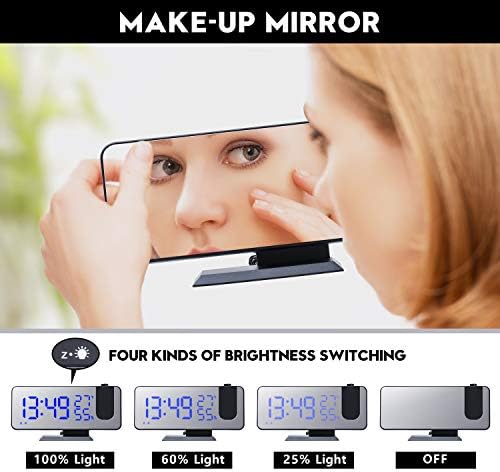 ThreeH Projection Alarm Clock with 4 Dimmer and 180 Degree Rotation