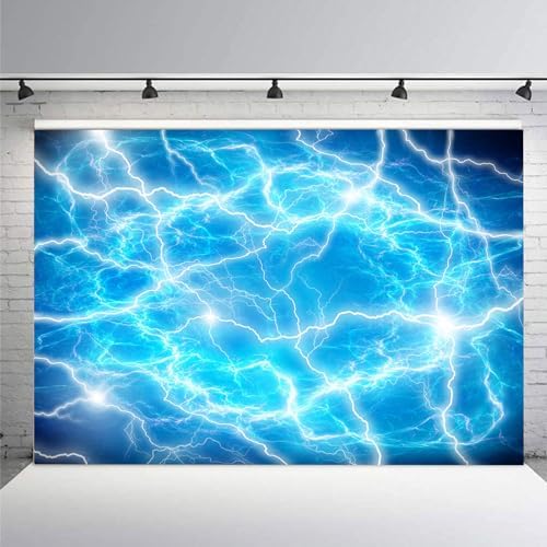 Lightning Sky Backdrop 7x5ft Blue Storm Background