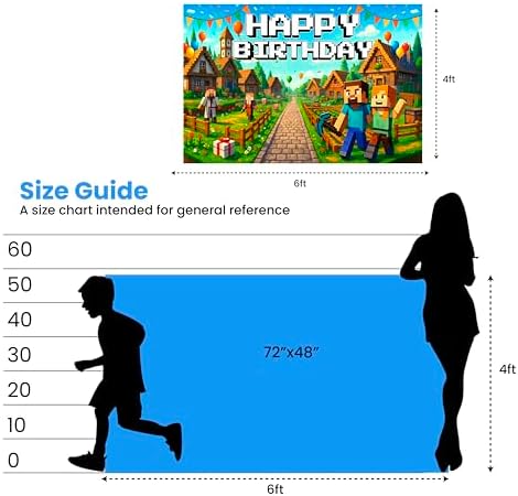 Pixel Gaming Birthday Banner Boy 6x4ft Decor