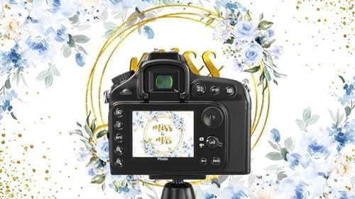 10x7ft Blue Floral Backdrop for Wedding and Photo Events