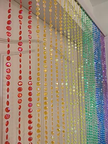FlavorThings Diamond Cut Beaded Curtain 3x6 Feet