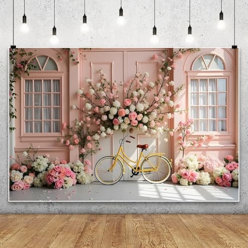 Leowefowa 12x8ft Spring Pink Flowers Backdrop