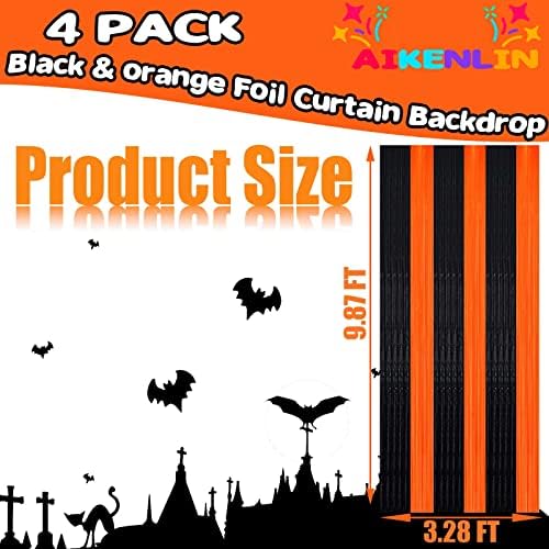AIKENLIN 4 Pack Foil Fringe Curtain Backdrop for Parties