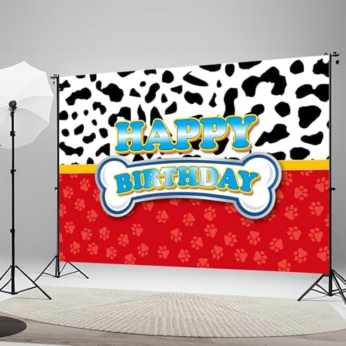 Red Dog Paw Birthday Party Backdrop Set