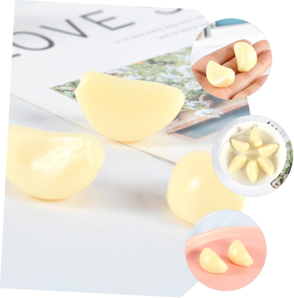 10pcs Artificial Garlic Flakes for Photo Studio Props