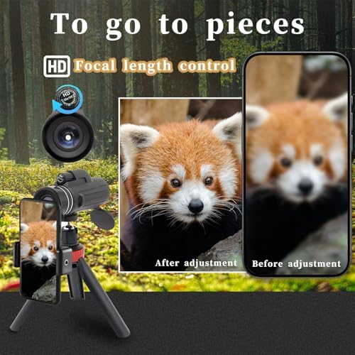 High Magnification Monocular with BAK-4 Prism for Smartphone and Hiking