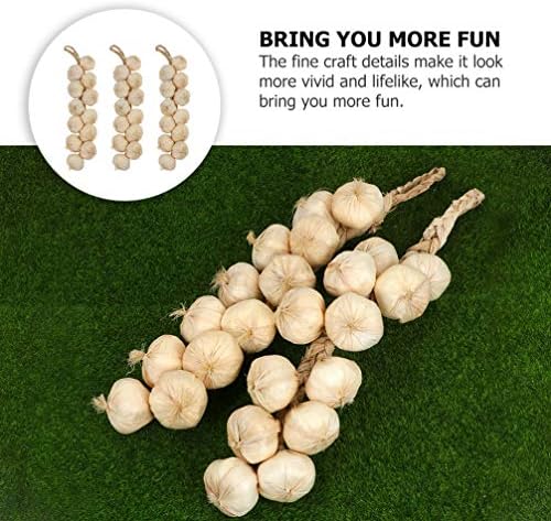 Yardwe Garlic Hanging String Decor 3pcs Photo Posing Prop