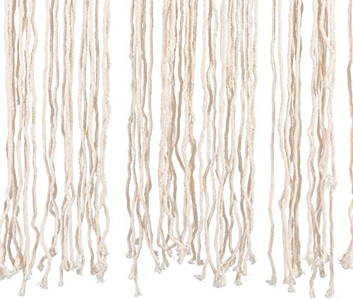 Macrame Door Curtains 2 Pcs Beige Tassel Boho Decor