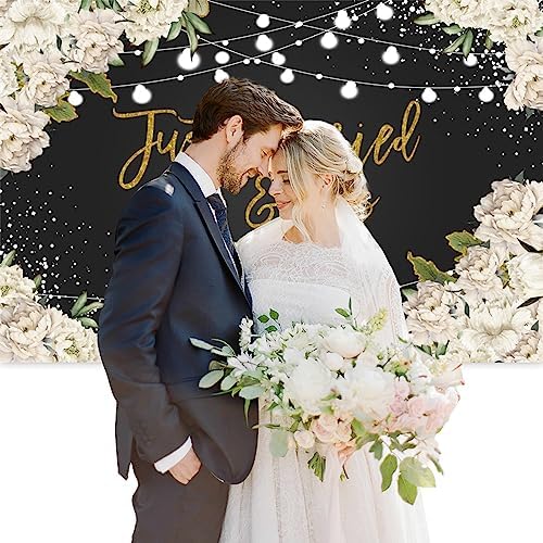 Just Married Mr Mrs Backdrop Wedding Theme