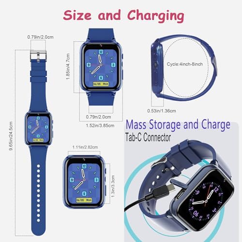 Goodatech Kids Smart Watch with HD Camera and Puzzle Games Blue