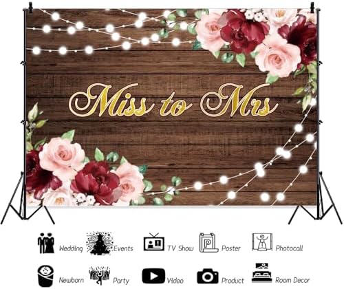 10x8ft Fabric Backdrop for Bridal Shower and Wedding Photography