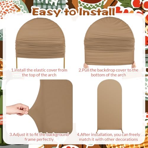 3 Sets Cow Theme Party Arch Backdrop Cover - Brown
