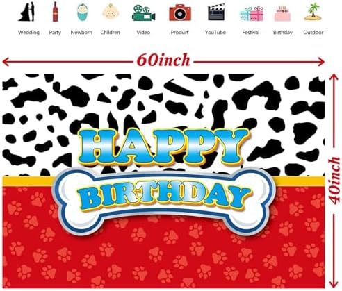 Red Dog Paw Birthday Party Backdrop Set