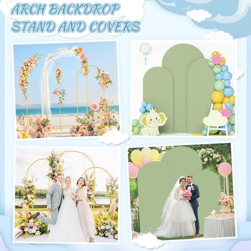 Gold Arch Stand with Spandex Cover 72FT Set