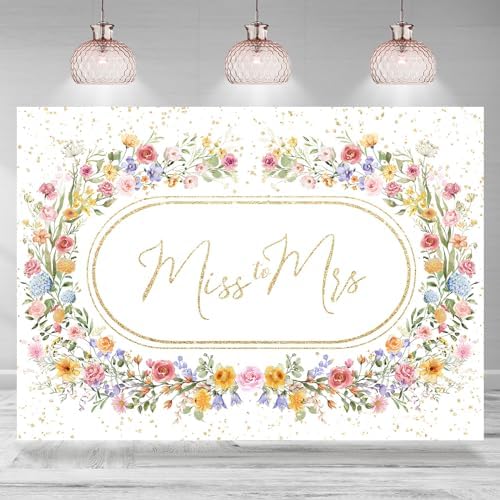 Miss to Mrs Floral Bridal Shower Backdrop 7x5ft
