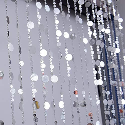 FlavorThings Silver Bubble Beaded Curtain 3x6