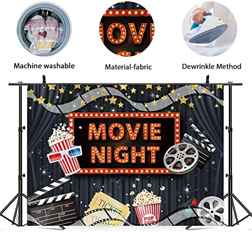 Movie Night Backdrop 7x5ft for Parties and Photo Booths