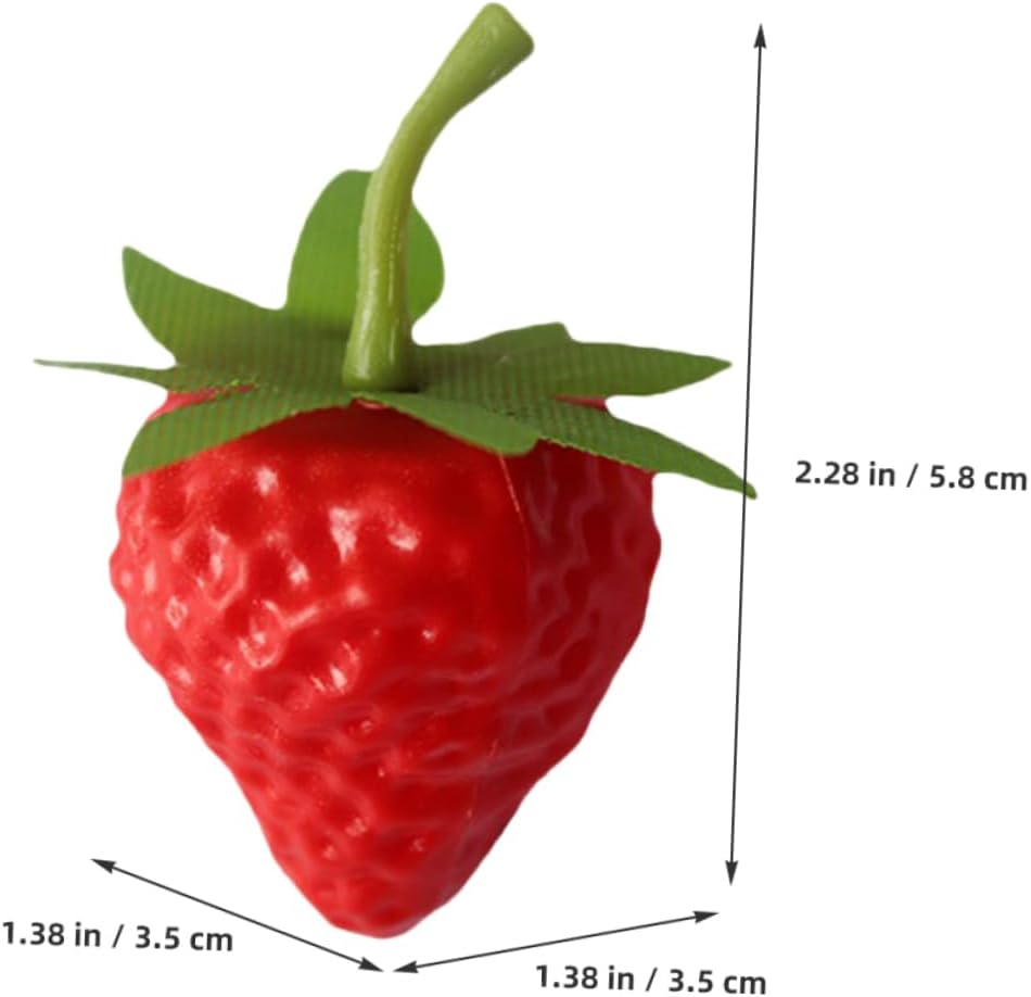 Luxshiny 10Pcs Realistic Strawberry Photo Props