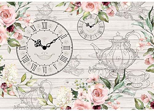 LIVUCEE 7x5ft Polyester Rustic Floral Backdrop for Parties and Photo Booths