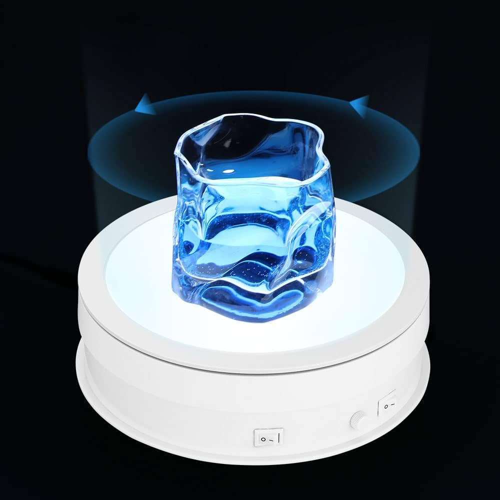 Rotating Display Stand with LED Light - 79in 44lb 360 Degree Turntable