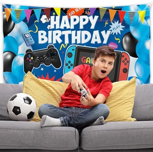 Video Game Birthday Backdrop for Kids Boys Girls 6x36ft