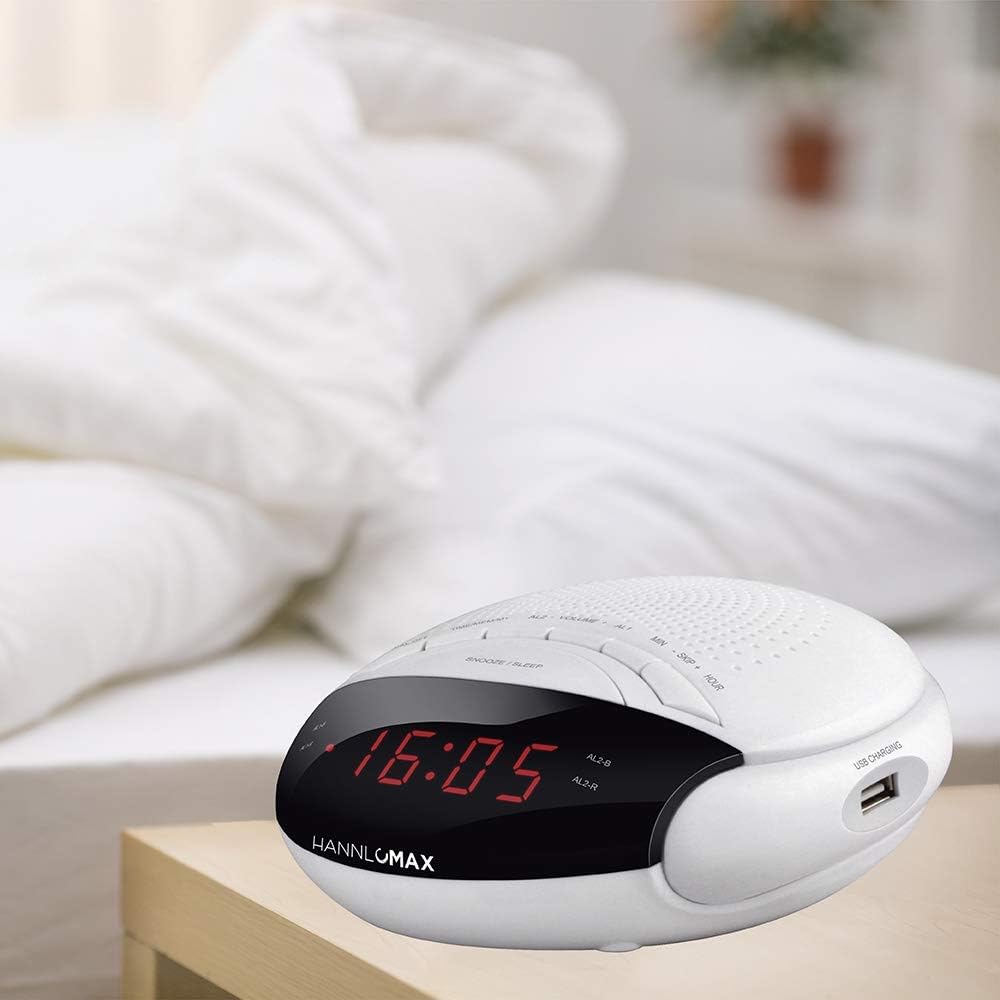 HANNLOMAX HX-200 Alarm Clock Radio with Dual Alarm and USB Charging