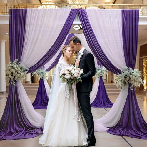 ZEBMOON 10x10 Feet Purple Backdrop Curtains 2 Panels