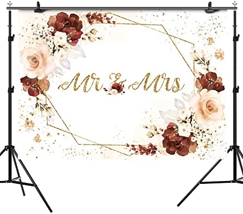 Mr Mrs Engagement Decor Backdrop 7x5ft Pink Floral Wedding